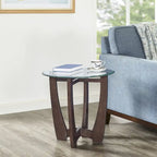 Table basse ronde en verre de 23,5 pouces
