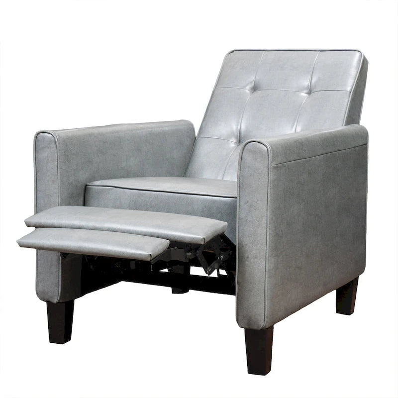 Roomfitters 26.75   Wide Manual Club Recliner with Rolled Arms and Plush Cushioning for Ultimate Comfort, Dark Grey