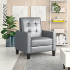 Fauteuil inclinable manuel Roomfitters de 68 cm de large avec accoudoirs roulés et rembourrage moelleux pour un confort optimal, gris foncé