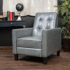 Fauteuil inclinable manuel Roomfitters de 68 cm de large avec accoudoirs roulés et rembourrage moelleux pour un confort optimal, gris foncé