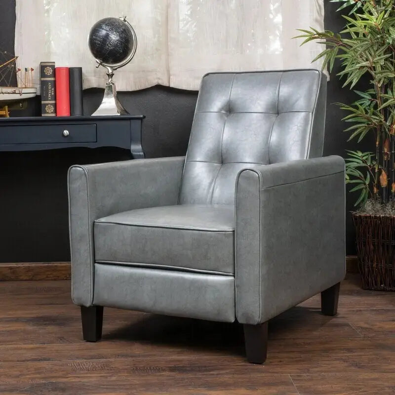 Fauteuil inclinable manuel Roomfitters de 68 cm de large avec accoudoirs roulés et rembourrage moelleux pour un confort optimal, gris foncé