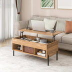 Table basse relevable Costway avec compartiment de rangement et 3 étagères ouvertes - Voir détails