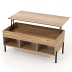 Table basse relevable Costway avec compartiment de rangement et 3 étagères ouvertes - Voir détails