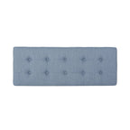 Banc ottoman Liba, tissu bleu clair capitonné, noir, 119 cm