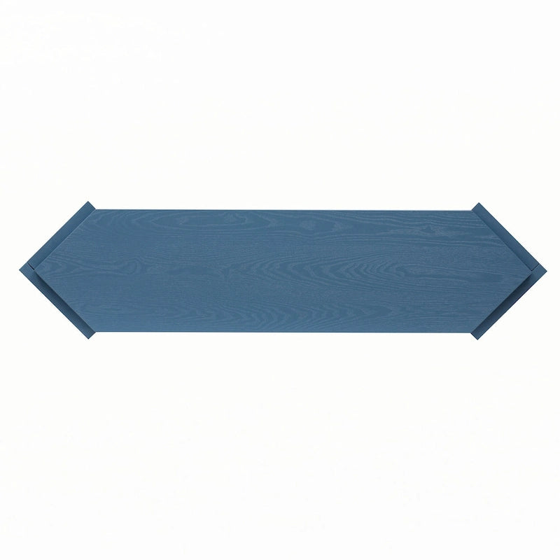 Console étroite avec étagère ouverte, bleu antique