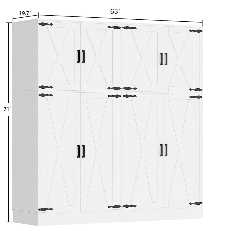Armoire en bois Rackcog avec portes coulissantes, armoire de rangement de style rustique avec tringle à vêtements