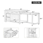 Îlot de cuisine extensible avec rangement (tabouret non inclus)