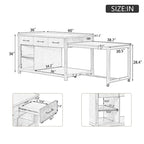 Îlot de cuisine extensible avec rangement (tabouret non inclus)