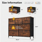 Commode à 7 tiroirs sur pied Tour de rangement Commode Meuble TV avec plateau en bois pour chambre à coucher ou dressing