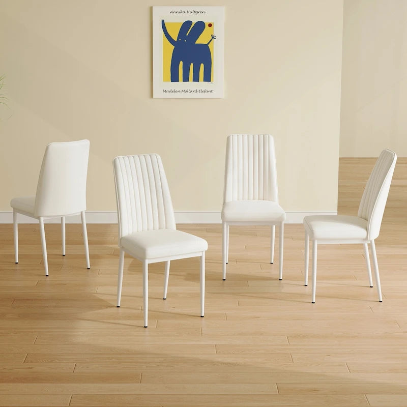 Ensemble de chaises de salle à manger hautes et élégantes pour différentes pièces, matériau en PU amélioré.