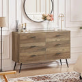 Meuble TV de style rustique de 120 cm avec 6 grands tiroirs de rangement pour salon