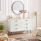 Meuble TV de style rustique de 120 cm avec 6 grands tiroirs de rangement pour salon