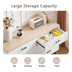 Meuble TV de style rustique de 120 cm avec 6 grands tiroirs de rangement pour salon