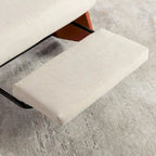 Fauteuil à bascule inclinable moderne Orange+Beige en velours côtelé avec repose-pieds et pied en cuir PU pour salon, chambre à coucher
