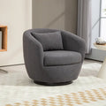Fauteuil pivotant rond en similicuir gris avec rangement dissimulé – 1 place
