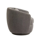 Fauteuil pivotant rond en similicuir gris avec rangement dissimulé – 1 place
