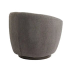 Fauteuil pivotant rond en similicuir gris avec rangement dissimulé – 1 place