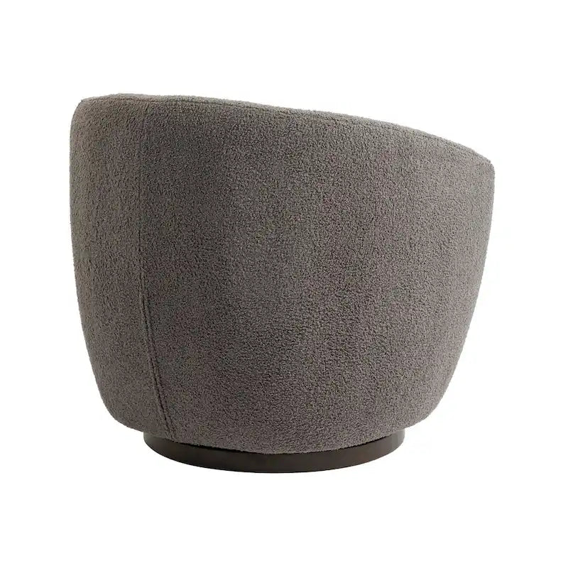 Fauteuil pivotant rond en similicuir gris avec rangement dissimulé – 1 place