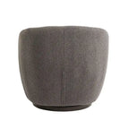 Fauteuil pivotant rond en similicuir gris avec rangement dissimulé – 1 place