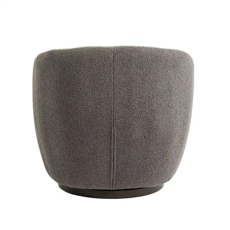 Fauteuil pivotant rond en similicuir gris avec rangement dissimulé – 1 place