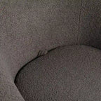 Fauteuil pivotant rond en similicuir gris avec rangement dissimulé – 1 place