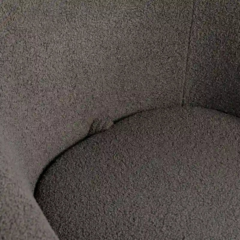 Fauteuil pivotant rond en similicuir gris avec rangement dissimulé – 1 place