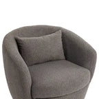 Fauteuil pivotant rond en similicuir gris avec rangement dissimulé – 1 place