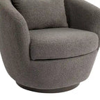 Fauteuil pivotant rond en similicuir gris avec rangement dissimulé – 1 place