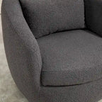 Fauteuil pivotant rond en similicuir gris avec rangement dissimulé – 1 place