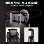 Chaise de bureau BOSSIN Lift-Headrest pour personnes de grande taille 500 lb - Cuir robuste avec repose-pieds rétractable et support lombaire