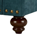 Fauteuil d'appoint Chenille Vert Lac avec clous décoratifs – 1 place