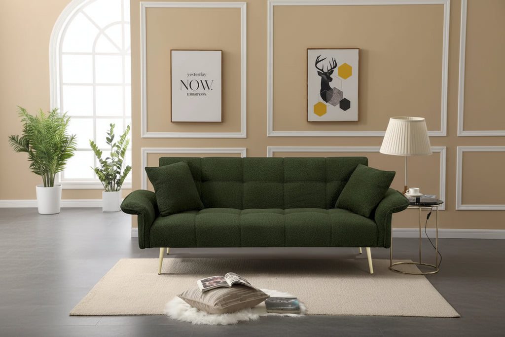 Convertible Double Sofa Bed with Folding Armrests - 31.10 x 70.00 x 31.49
