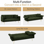 Canapé-lit double convertible avec accoudoirs pliants - 31,10 x 70,00 x 31,49