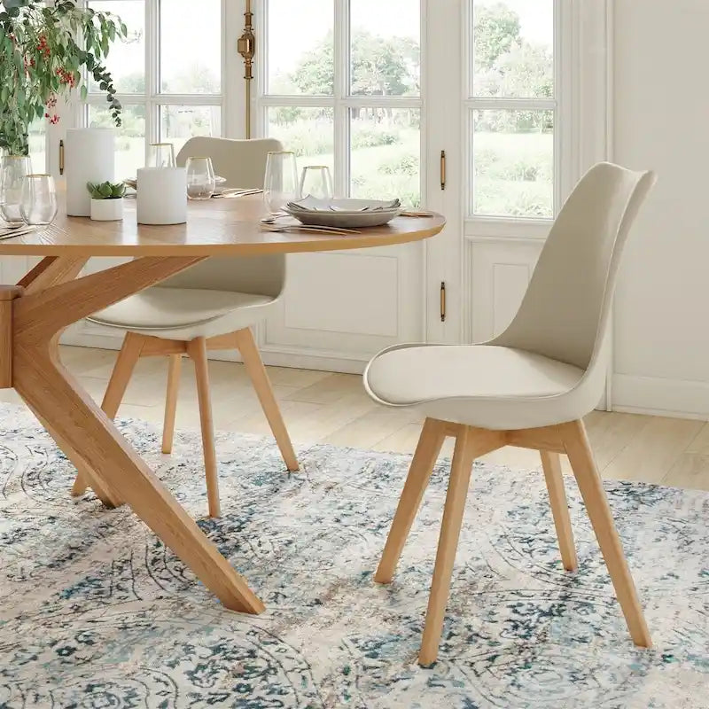 Chaises d'appoint Céline à pieds naturels (lot de 2)