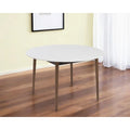 HomeRoots 47   White and Brown Rounded Dining Table