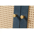 Meuble de rangement d'appoint avec 4 portes en rotin
