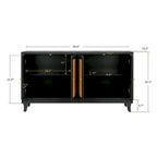 Meuble de rangement d'appoint avec 4 portes en rotin