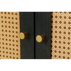 Meuble de rangement d'appoint avec 4 portes en rotin