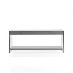 Meuble TV Takamura Modern 60 po en verre, 1 tablette et 1 tiroir, par Strick & Bolton