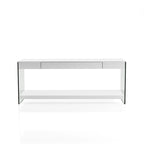 Meuble TV Takamura Modern 60 po en verre, 1 tablette et 1 tiroir, par Strick & Bolton