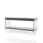Meuble TV Takamura Modern 60 po en verre, 1 tablette et 1 tiroir, par Strick & Bolton