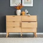 Commode Carter en bois du milieu du siècle à 6 tiroirs