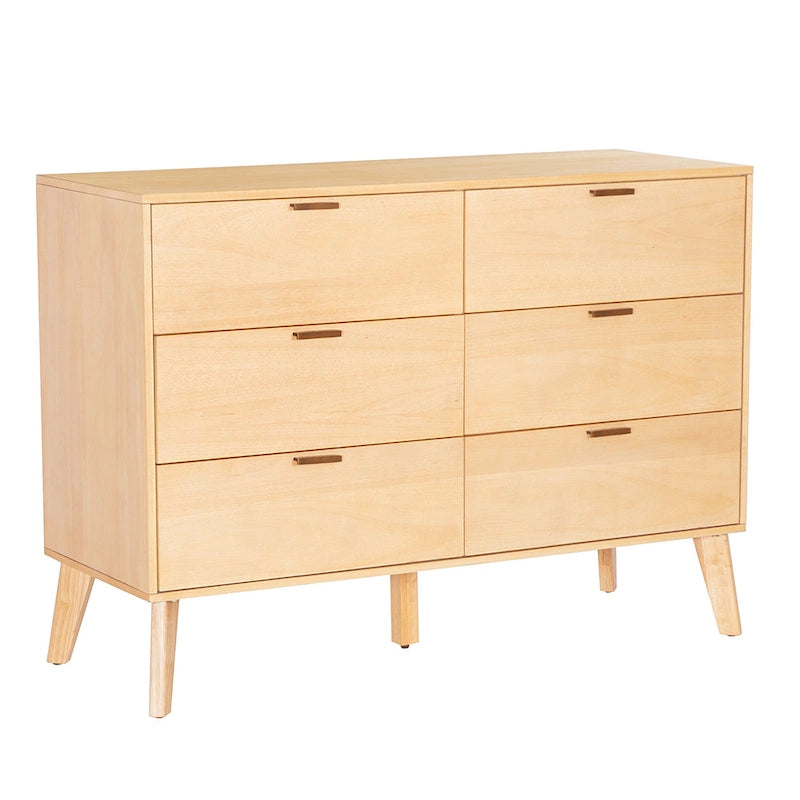 Commode Carter en bois du milieu du siècle à 6 tiroirs