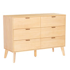 Commode Carter en bois du milieu du siècle à 6 tiroirs