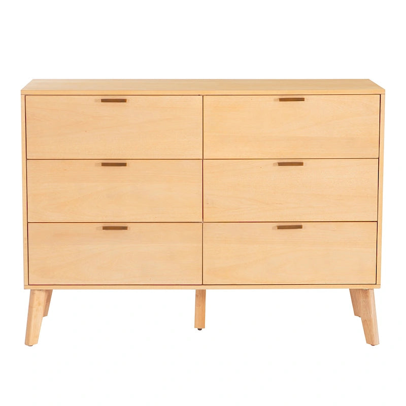 Commode Carter en bois du milieu du siècle à 6 tiroirs