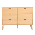 Commode Carter en bois du milieu du siècle à 6 tiroirs