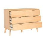 Commode Carter en bois du milieu du siècle à 6 tiroirs