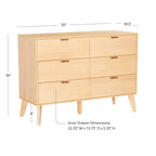 Commode Carter en bois du milieu du siècle à 6 tiroirs