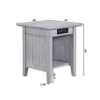 Table d'appoint AFI Nantucket avec chargeur intégré couleur bois flotté