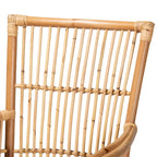 Fauteuil bohème en rotin blanc et marron naturel – 1 place